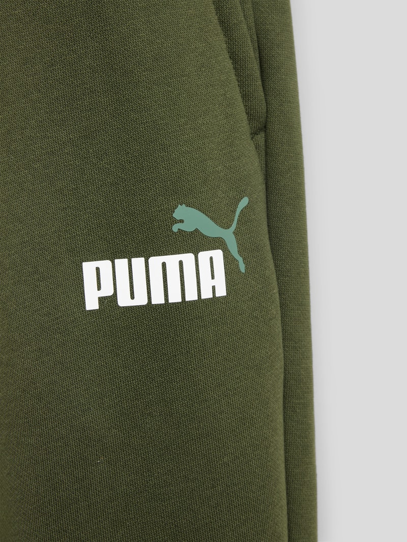 Sweatpants mit Label-Print in khaki