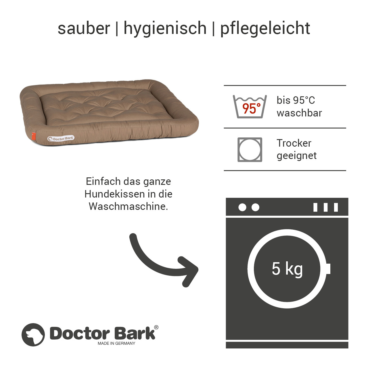 Doctor Bark Hundekissen Doctor Bark Lounge-Kissen sandbraun M