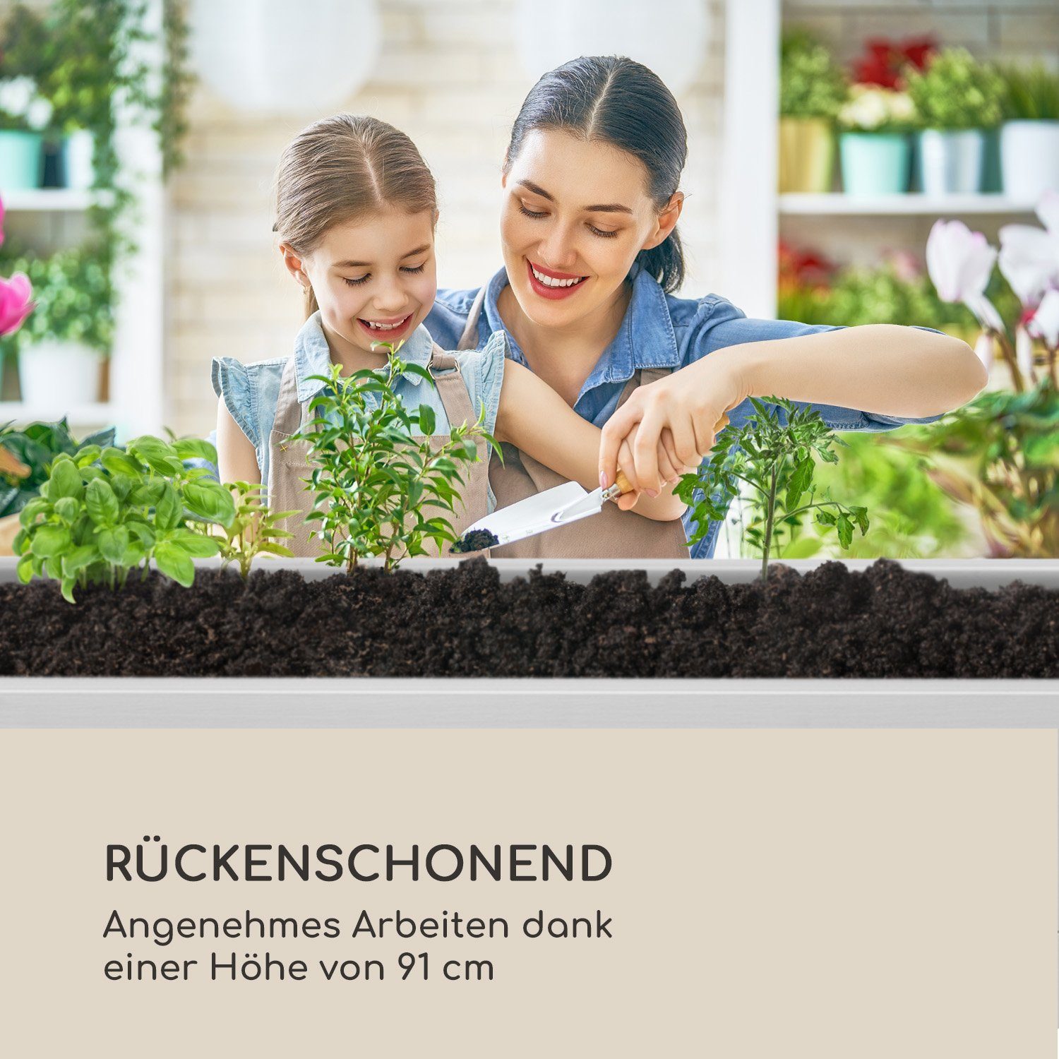 blumfeldt Hochbeet Nova Grow, Pflanzkübel Outdoor Balkon außen groß WPC Garten