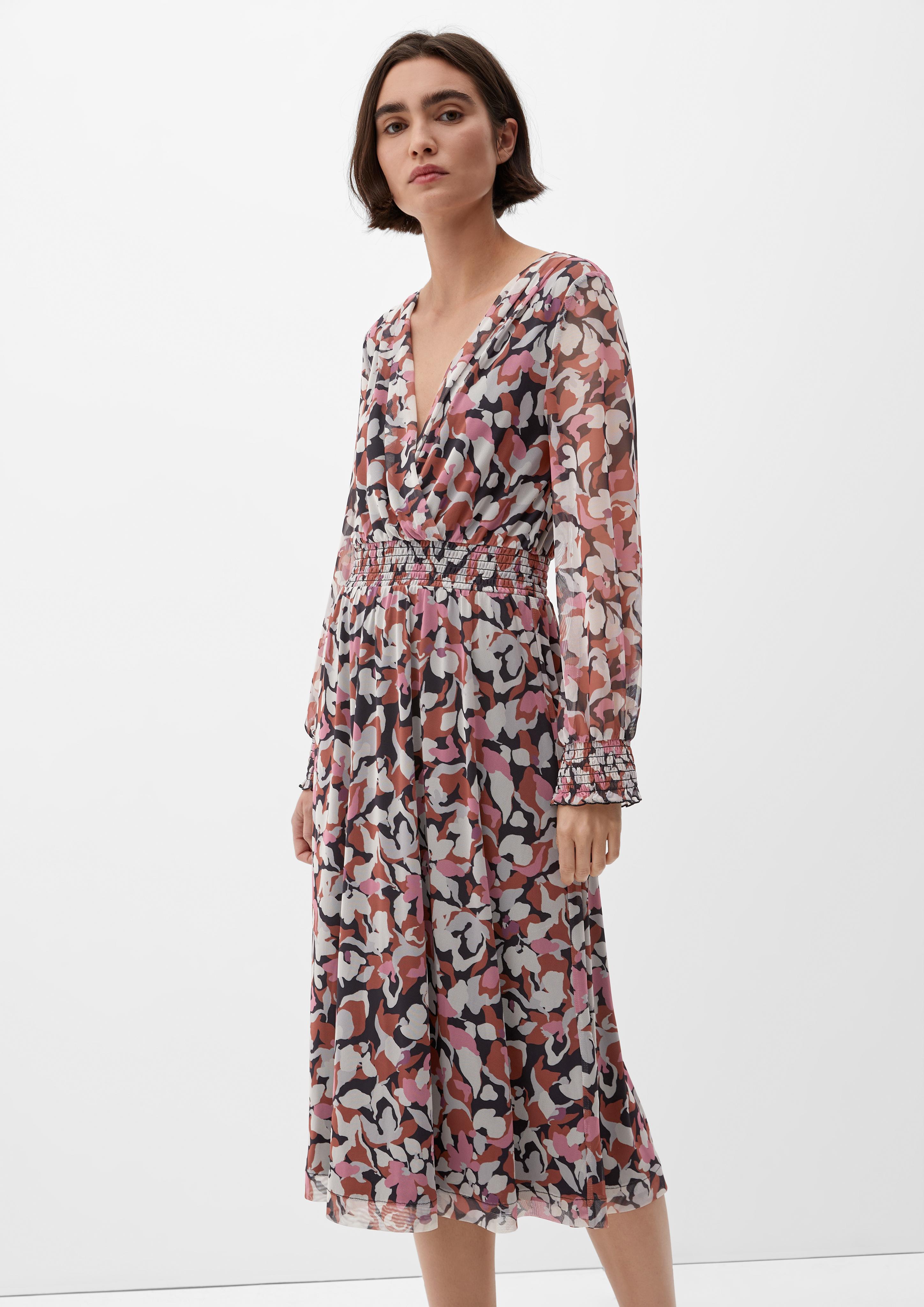Meshkleid mit Smok-Details  2120949-99A4