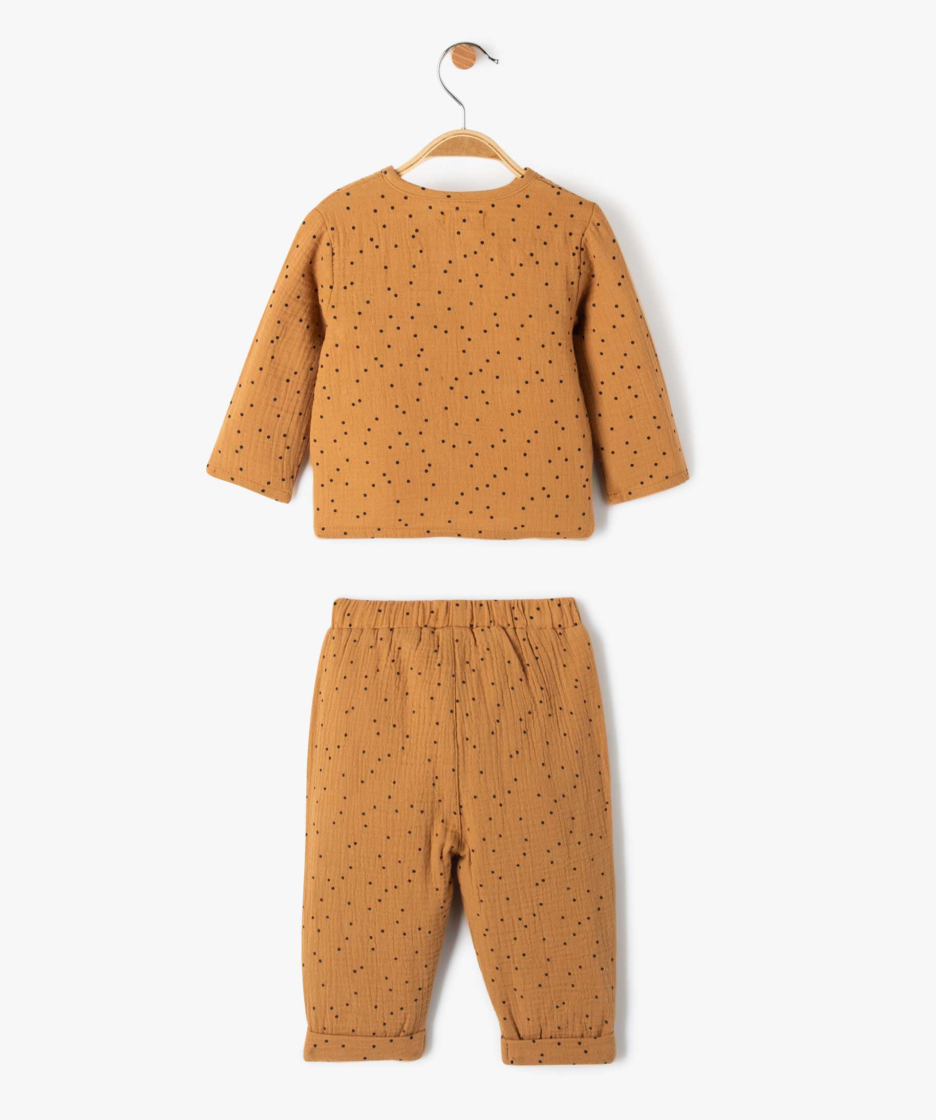 Ensemble bébé 2 pièces : cache-cur + pantalon en double... marron | GEMO