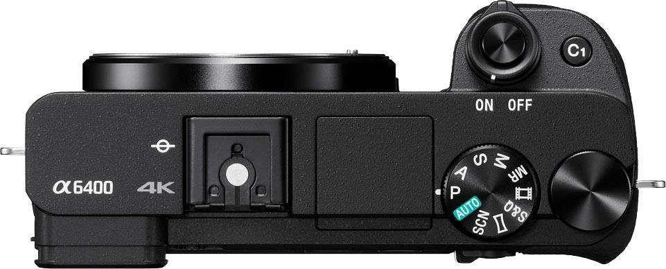 Sony ILCE-6400MB - Alpha 6400 E-Mount Systemkamera (24,2 MP, Bluetooth, NFC, WLAN (Wi-Fi), 4K Video, 180° Klapp-Display, XGA OLED Sucher, M-Kit 18-135mm Objektiv)
