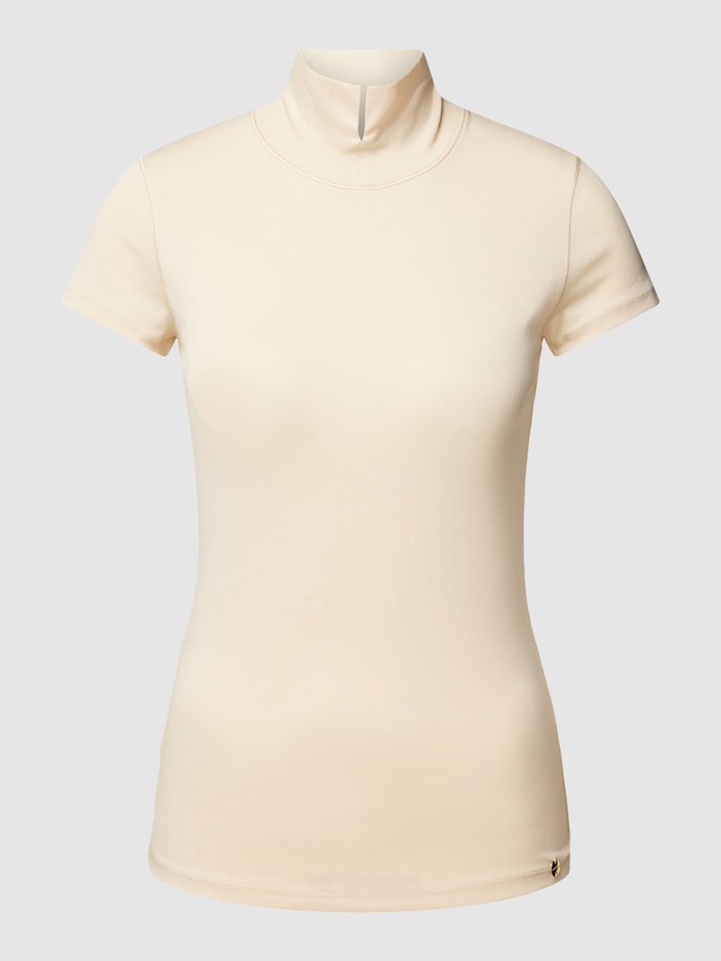 T-Shirt mit Stehkragen Modell 'ADDITIONS' in offwhite