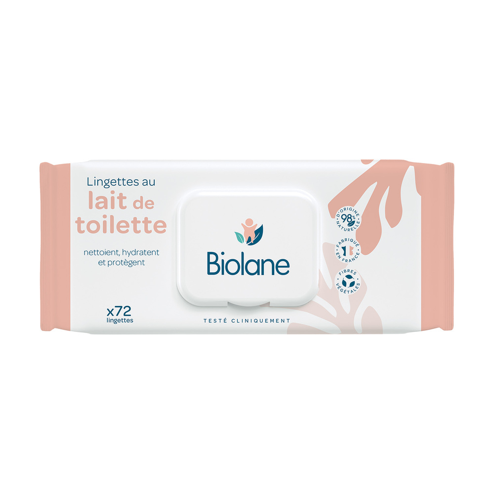 biolane Lingettes au lait de toilette X72 Lingettes