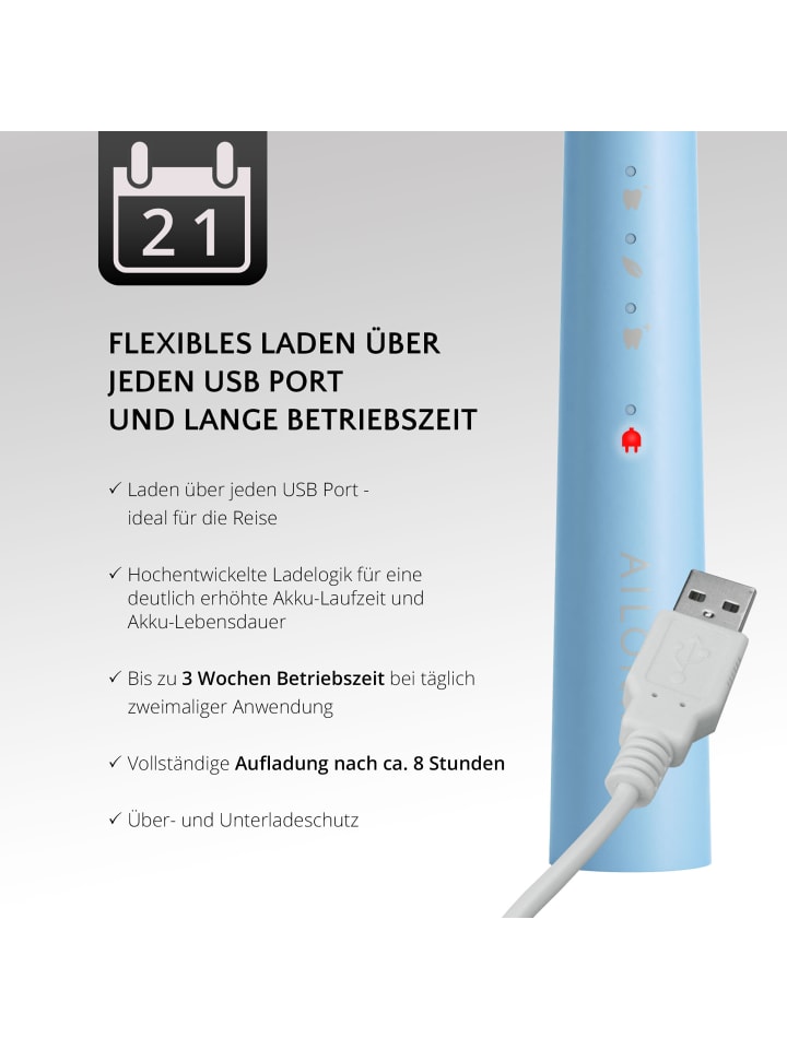 Ailoria PRO SMILE Schallzahnbürste USB in Laguna günstig kaufen onesize