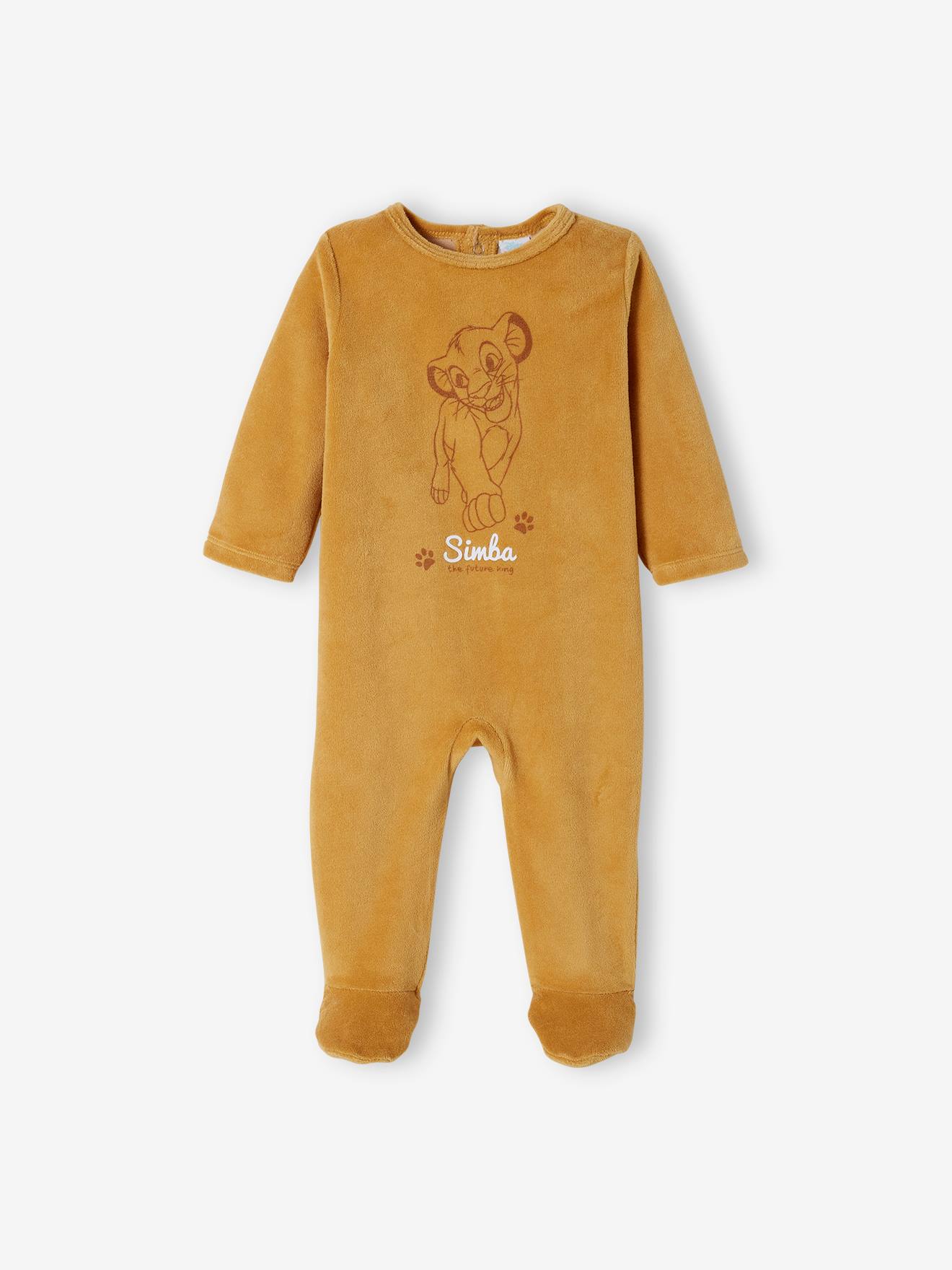 Dors-bien bébé garçon DS® Le Roi Lion en velours jaune fonce uni avec decor
