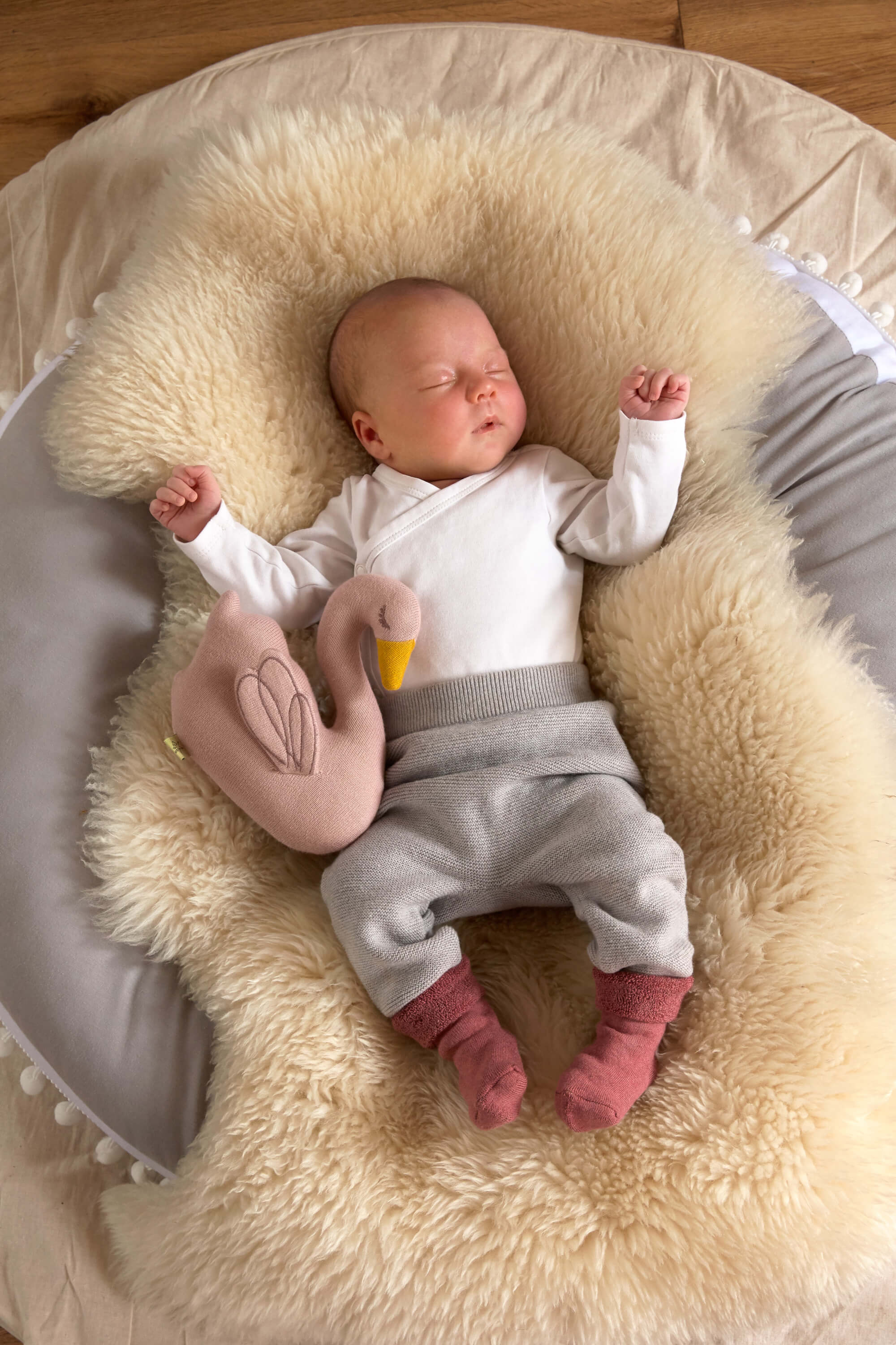Baby Hose - Strickhose, Grau