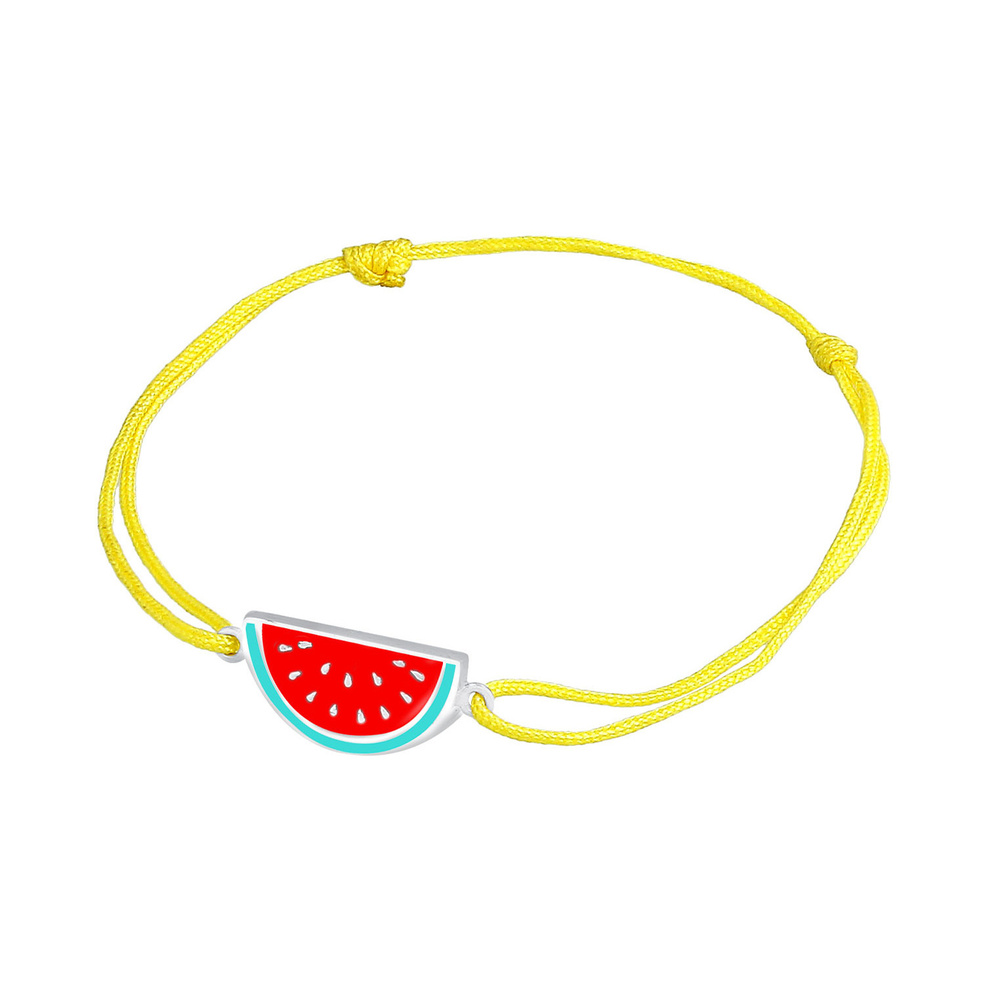 Elli Elli Bracelet Enfants Melon coloré Nylon rose ajustable en argent sterling 925 pl Bracelet