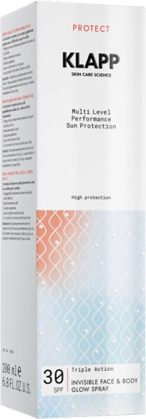 KLAPP Skin Care Science Triple Action Invisible Face & Body Glow Spray SPF 30 Sonnenspray