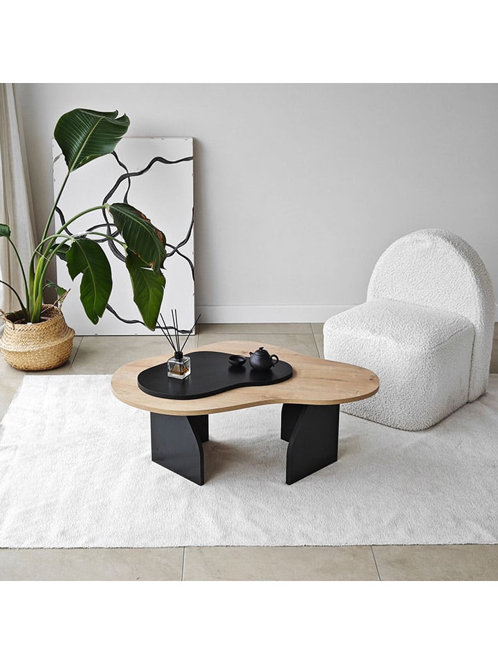 Evila Couchtisch ''Melted'' in Hellbraun/ Schwarz - (B)96 x (H)35 x (T)65 cm günstig kaufen onesize