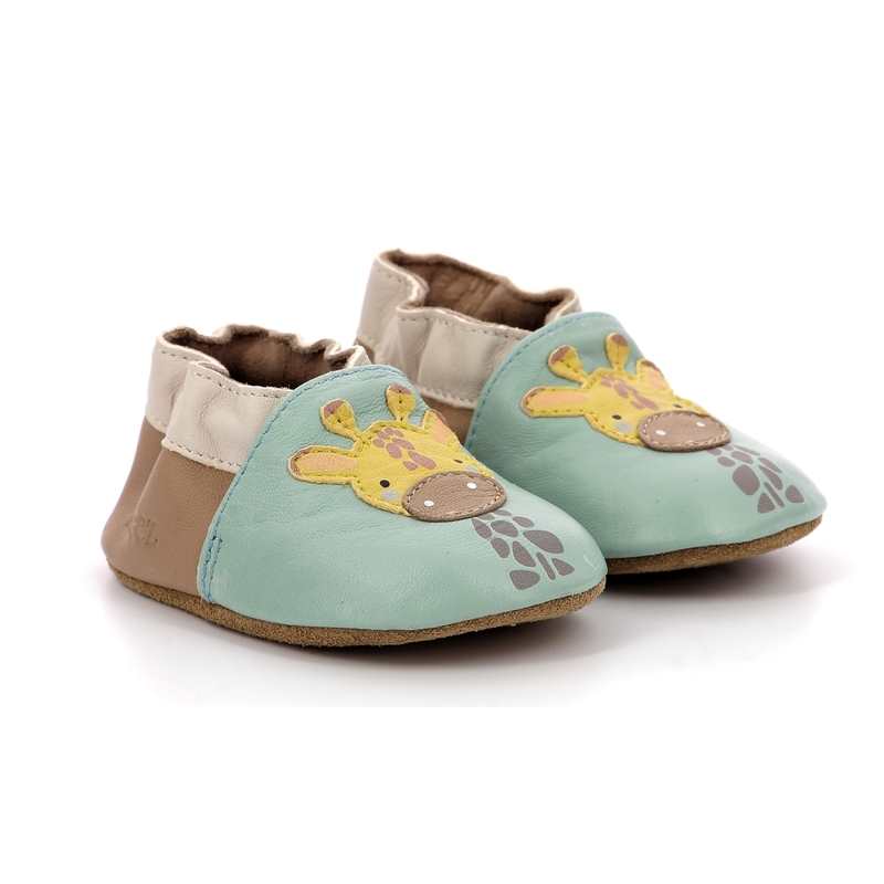 Chaussons cuir tannage vegetal Girafe Hug