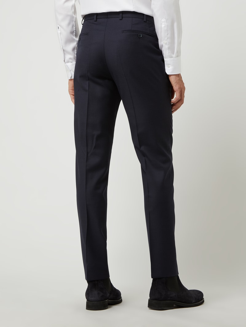 Modern Fit Anzughose aus Schurwolle Modell 'Per' in marineblau