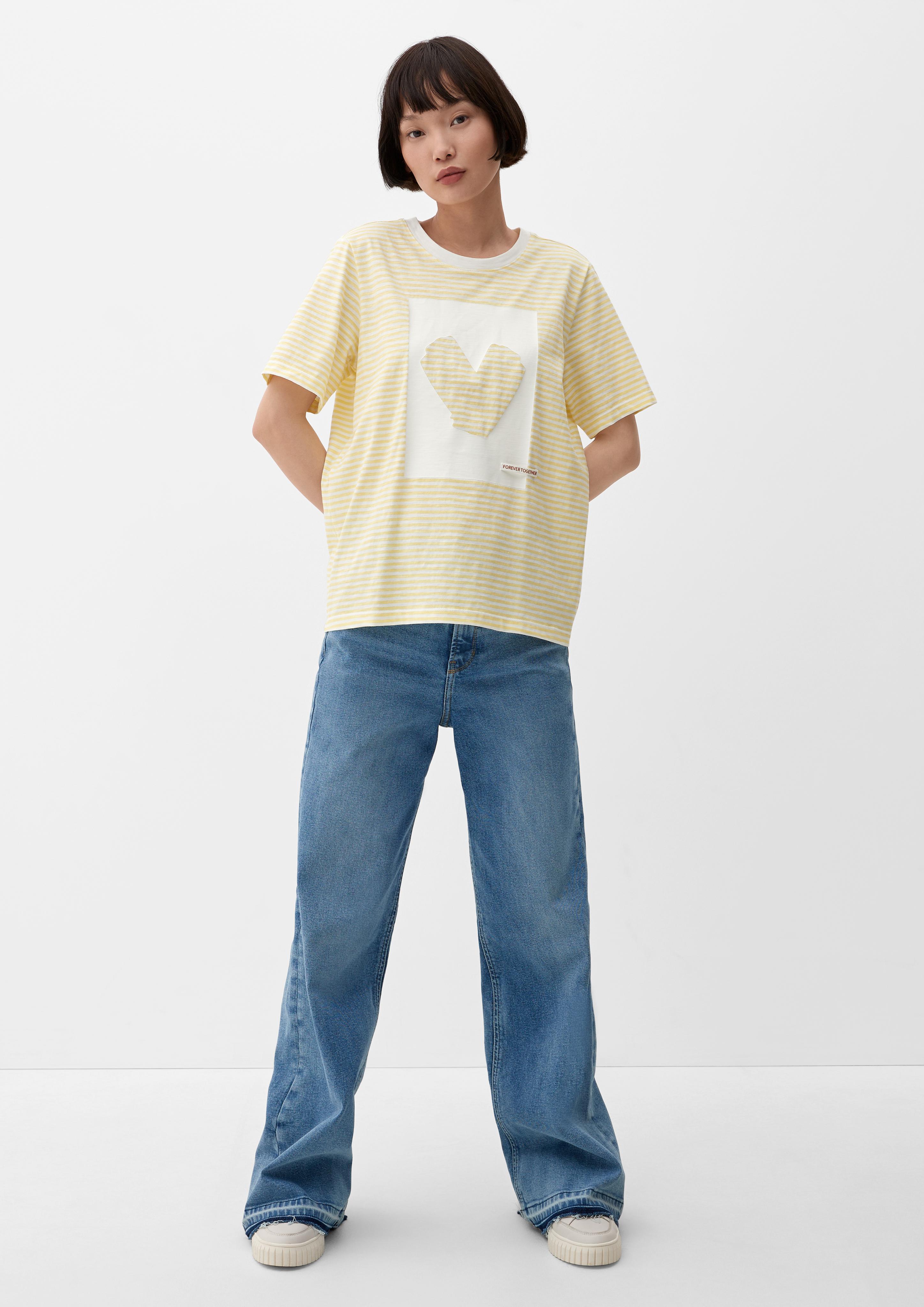 Streifenshirt mit Frontprint  2130082-11G6