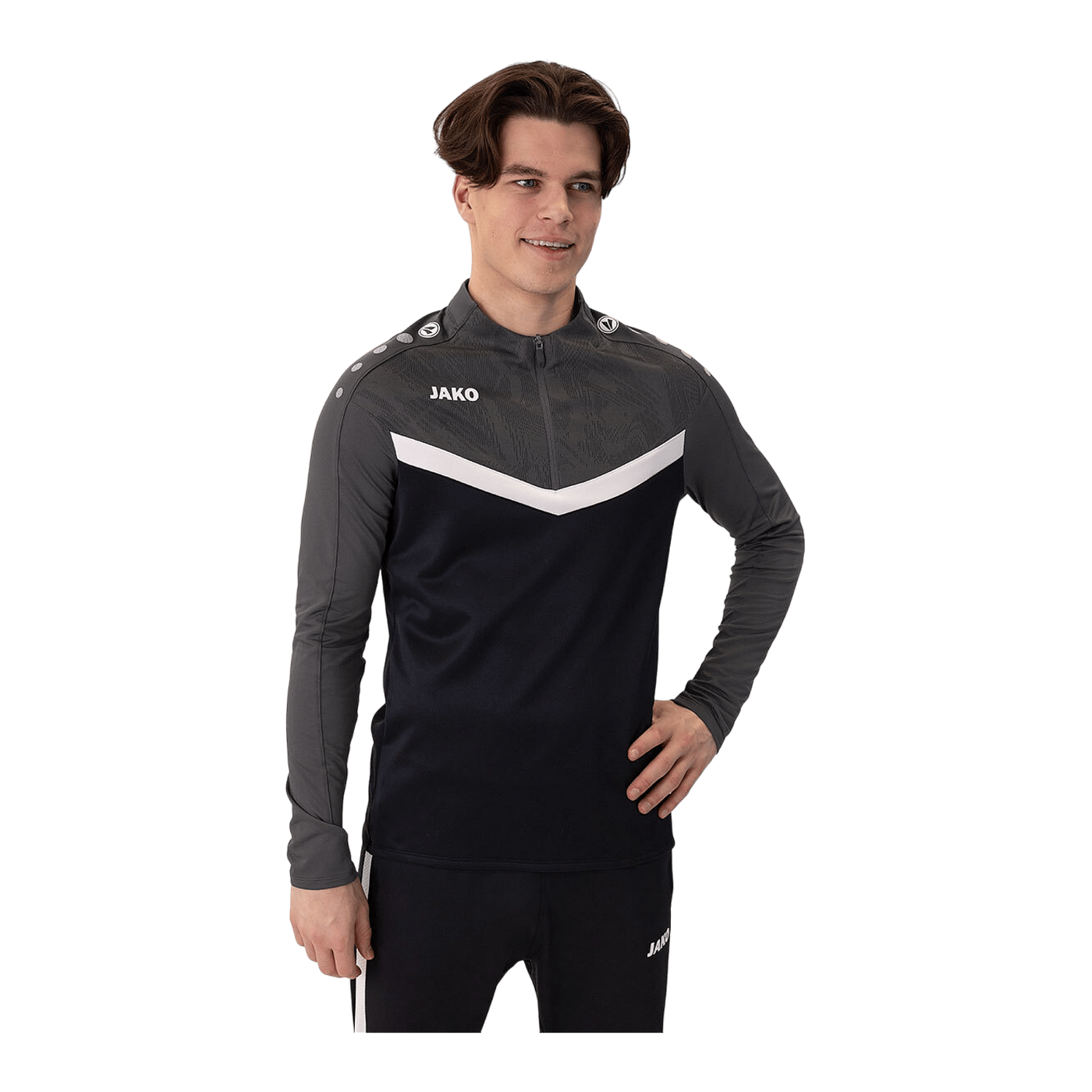 JAKO Iconic HalfZip Sweatshirt Schwarz F801
