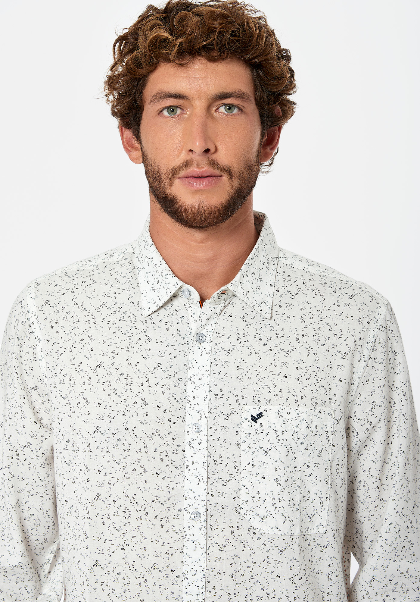 MONTY  Chemise fleurie blanche Homme