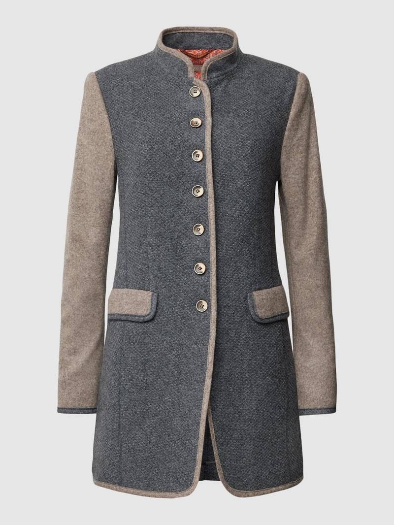 Longblazer mit Pattentaschen in anthrazit