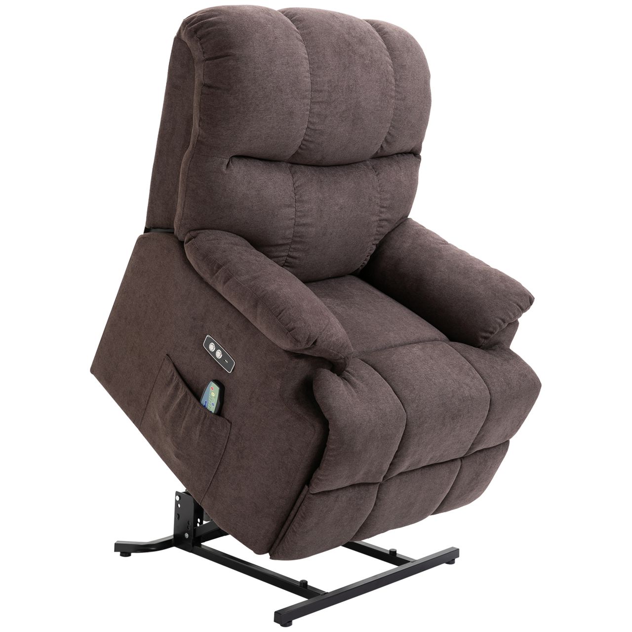 HOMCOM Sessel mit Aufstehhilfe Massagesessel Relaxsessel mit USB-Anschluss, Samt
