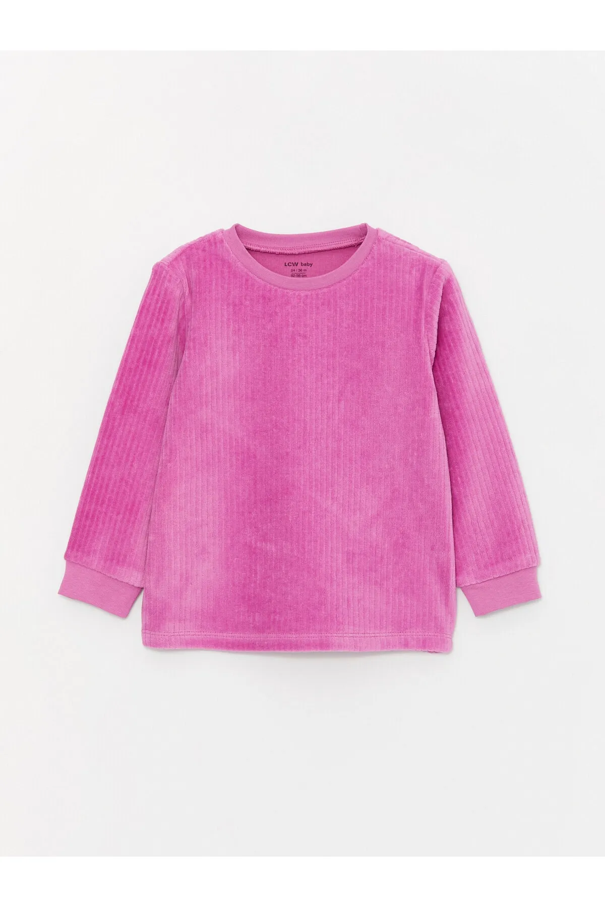 LC Waikiki  Langarm-Pyjama-Set aus Samt für Babys mit Rundhalsausschnitt