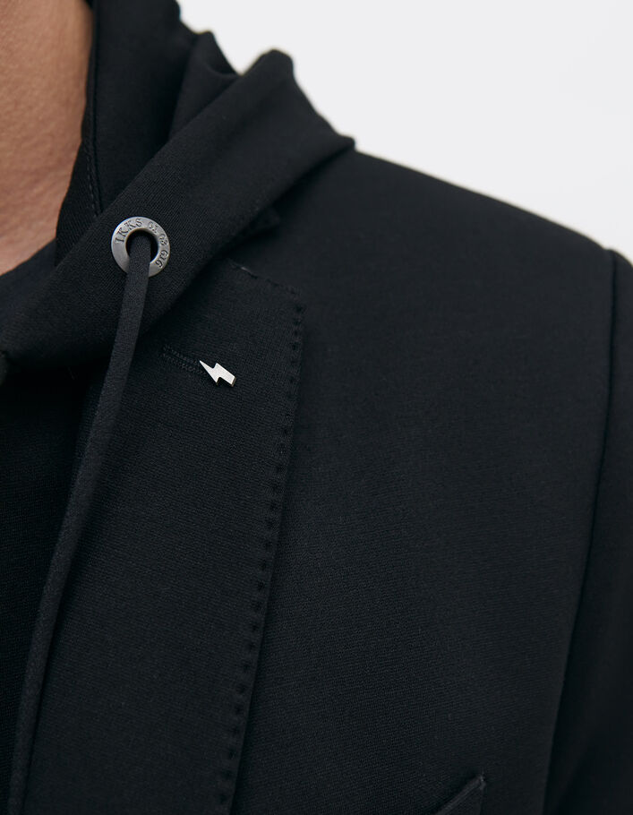 Veste noire Interlock à parementure amovible Homme