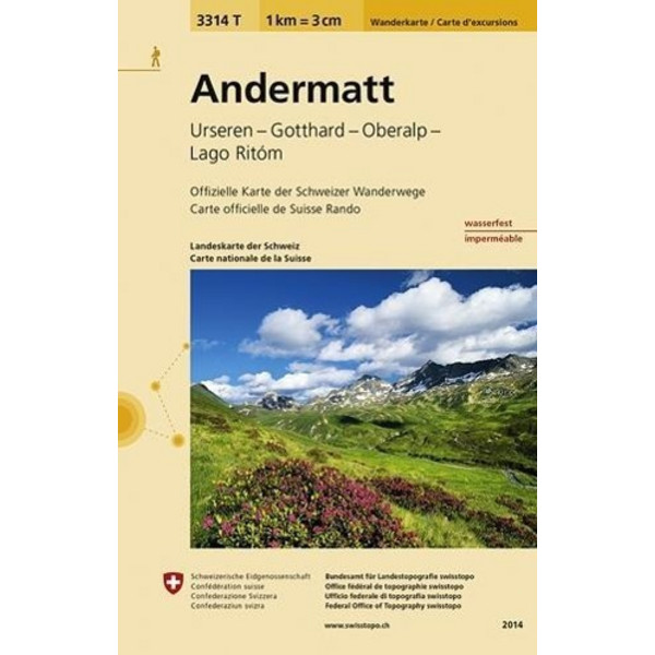 Swisstopo 1 : 33 333 Andermatt - Wanderkarte