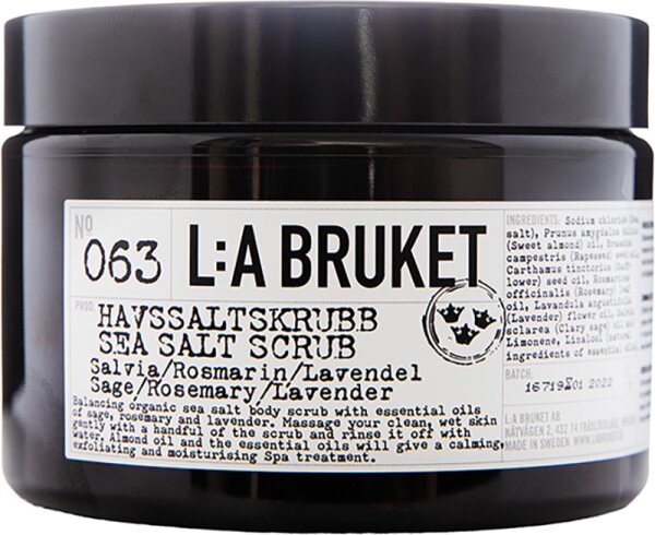 L:A Bruket No. 063 Sea Salt Scrub Sage / Rosemary / Lavender Körperpeeling