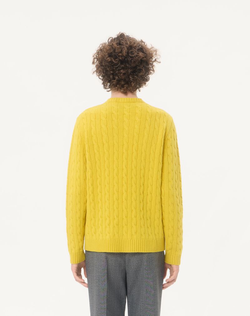 Valentino kasjmier kabeltrui met V-logo