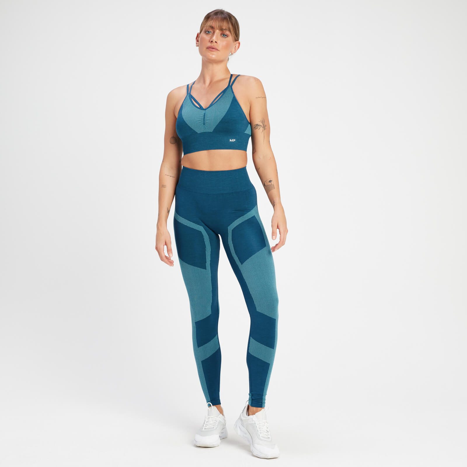 Legging sans coutures avec effet froncé MP Impact pour femmes – Bleu sarcelle