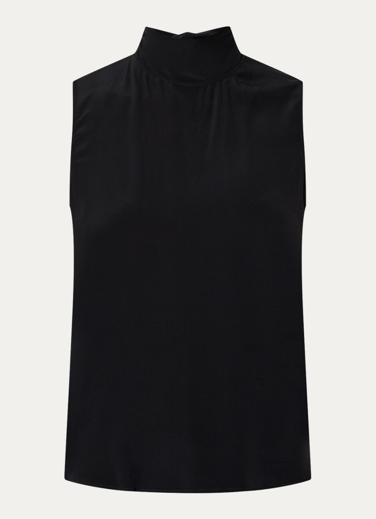 MaxMara Lira αμάνικο μεταξωτό τοπ με γιακά και φουλάρι