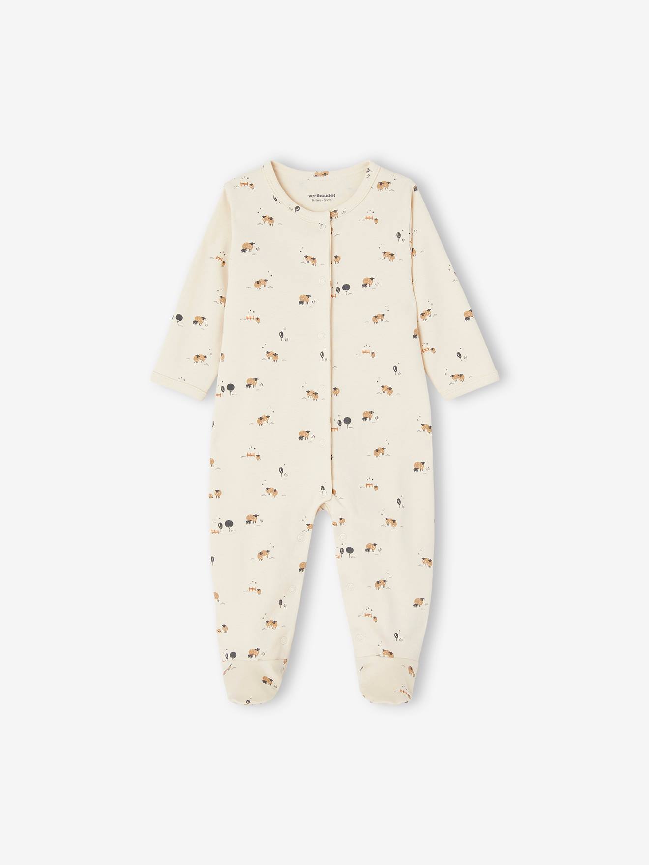 Vertbaudet 2er-Pack Baby Jersey-Strampler Oeko-Tex - pack karamell schäfchen