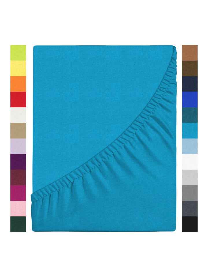 GMD Living Jersey Premium Spannbettlaken JANNEBY in Farbe Türkis günstig kaufen