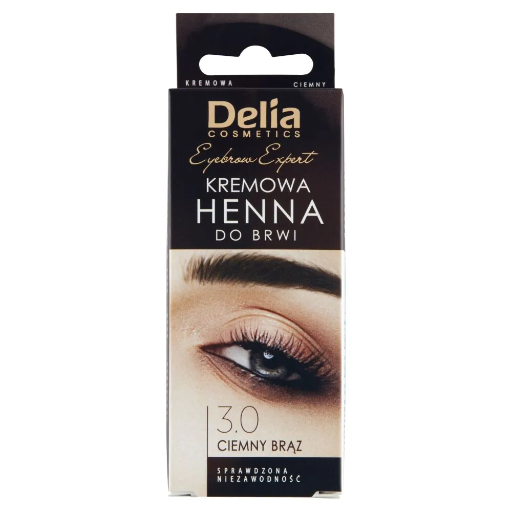 Κρέμα χέννας Delia με έλαιο argan για φρύδια 3.0 σκούρο καφέ