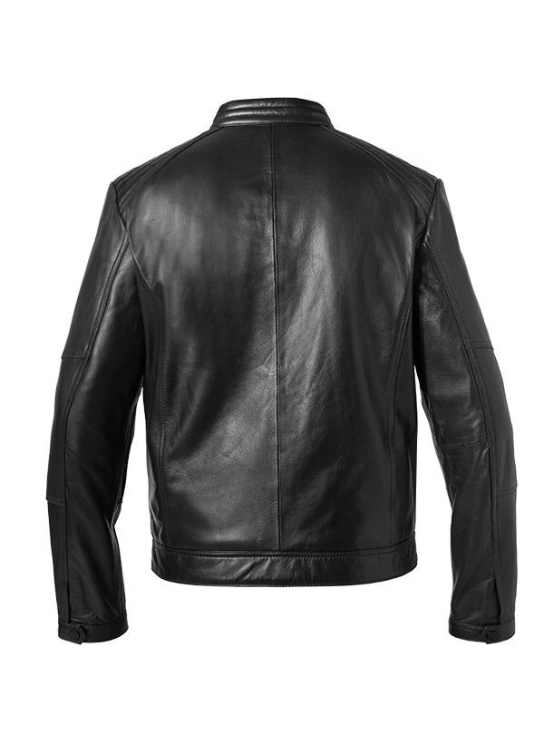 Strellson, Lederjacke, Lammnappa wattiert, schwarz