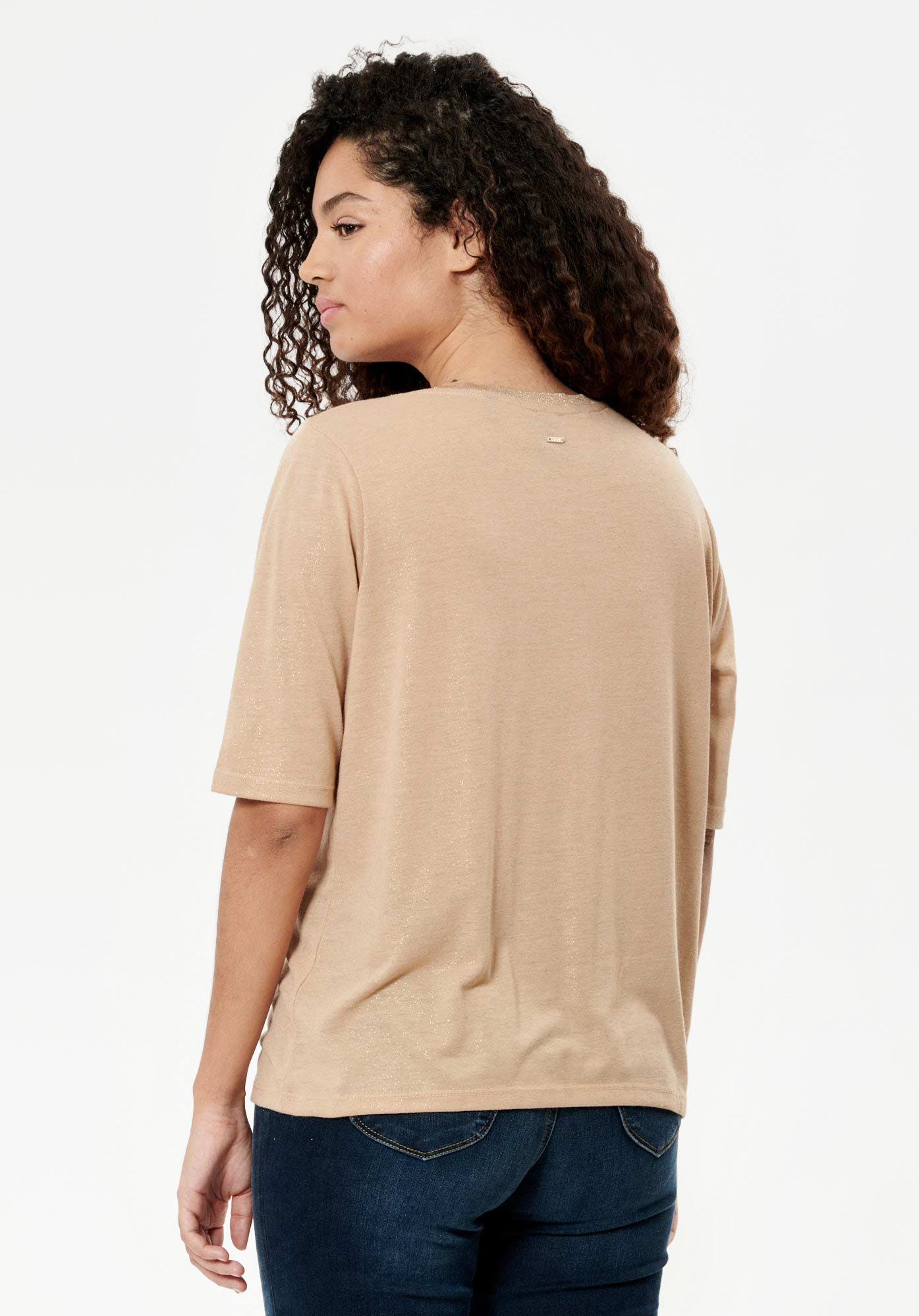 JAIME  T-shirt beige pailleté Femme