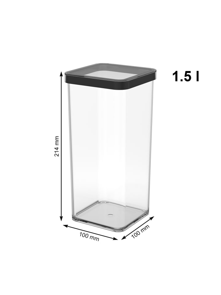 Rotho Loft 3er-Set Vorratsbehälter, Kunststoff  in Schwarz günstig kaufen onesize