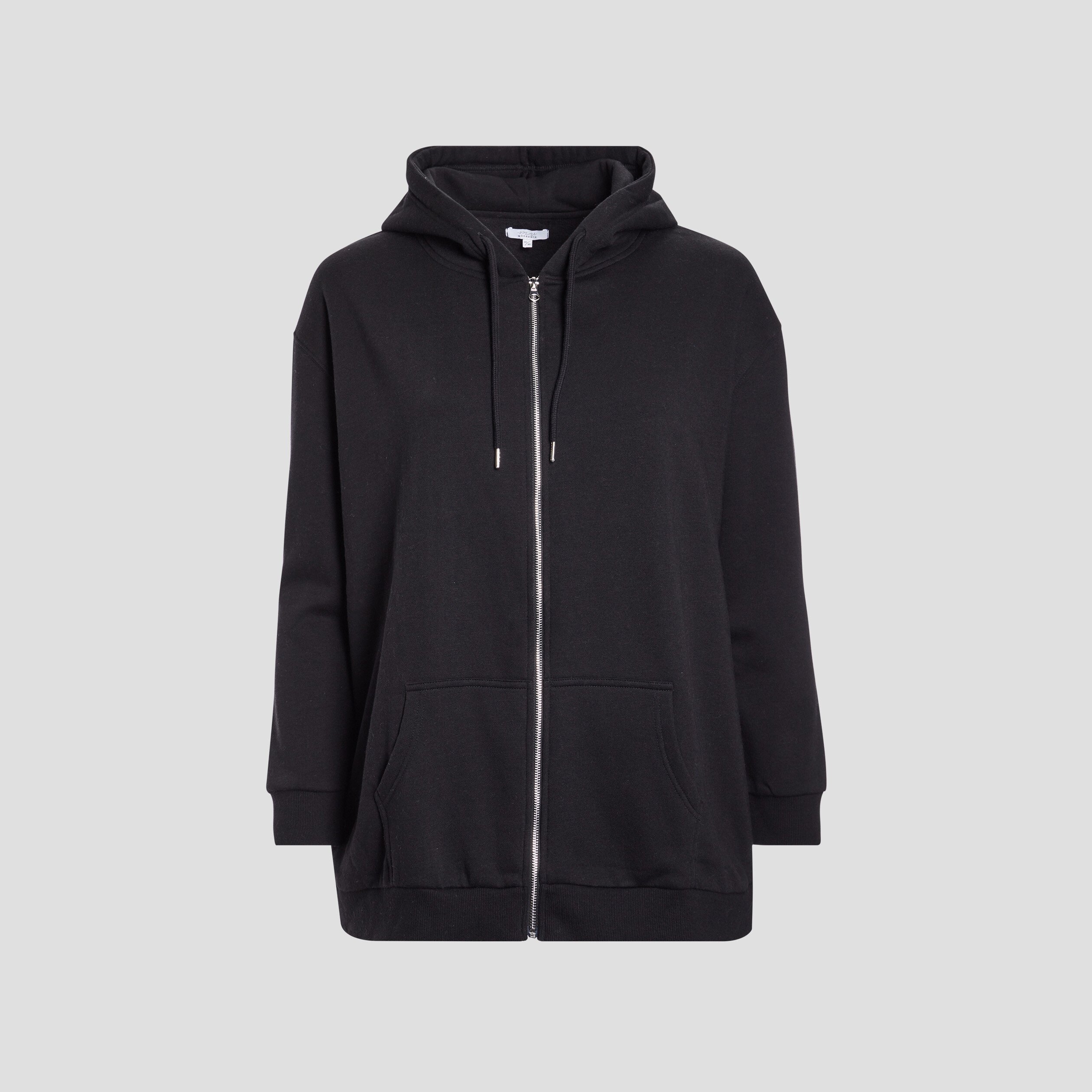 Sweat à capuche zippé noir femme grande taille | La Halle