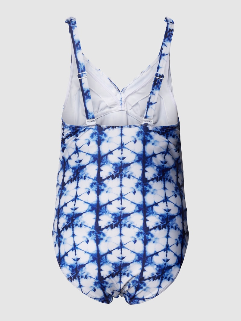 Umstands-Badeanzug mit Allover-Muster Modell 'Siga' in blau
