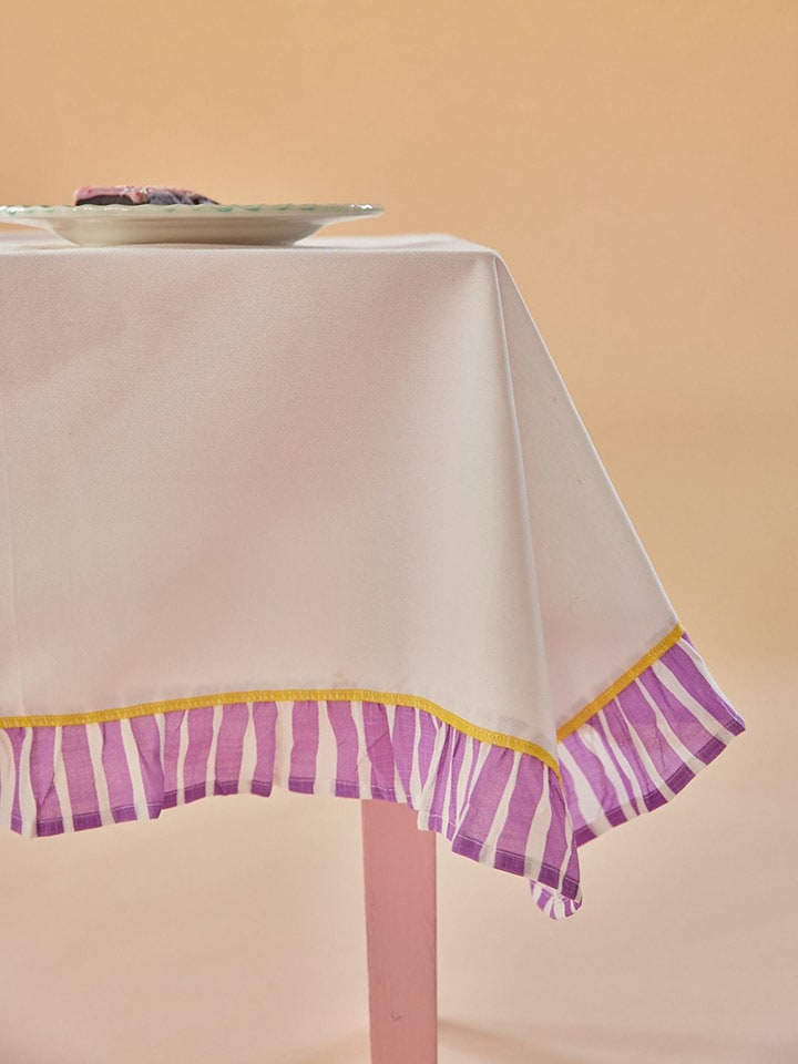 Rice Tischdecke in Weiß/ Lila - (L)100 x (B)100 cm günstig kaufen onesize