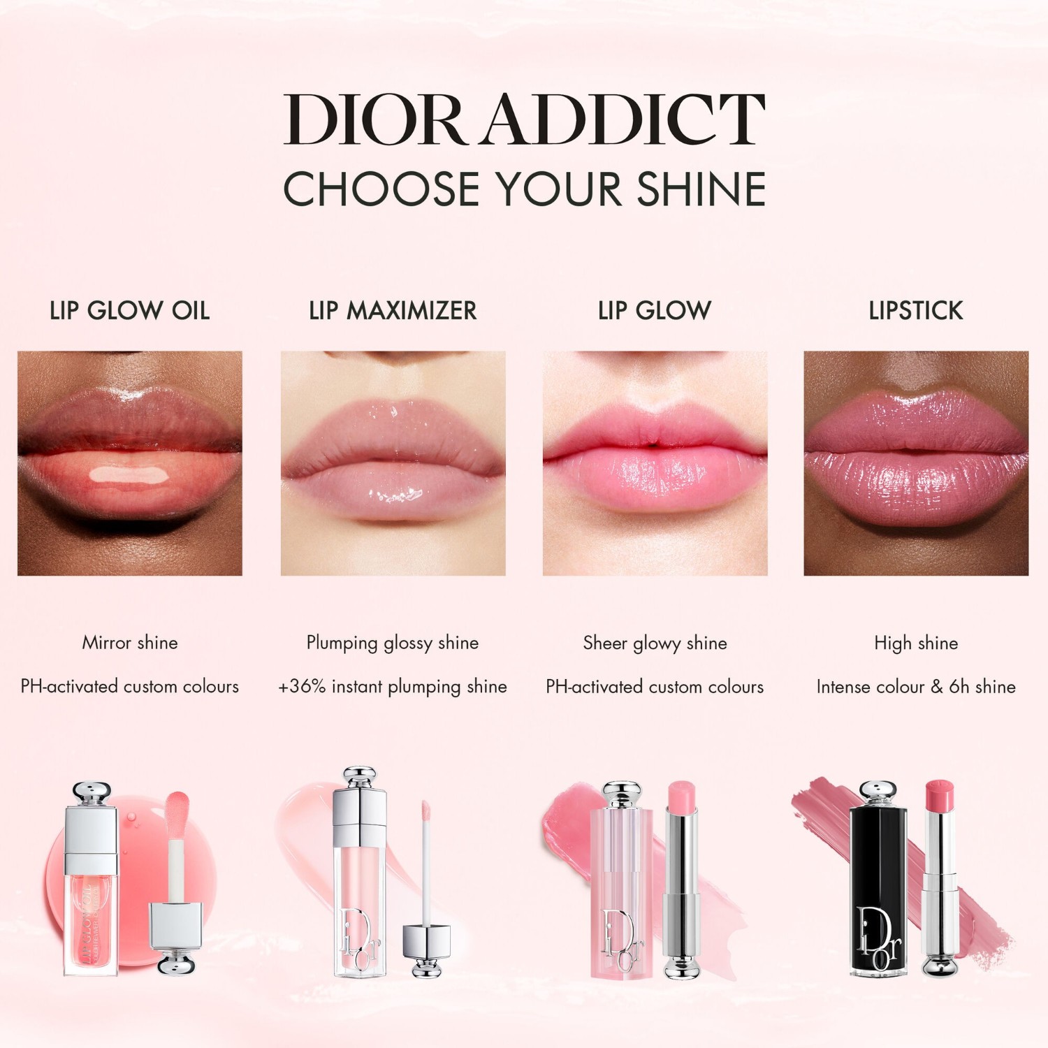 DIOR Glossy Lipstick - Intens farve - 90% naturligt afledte ingredienser