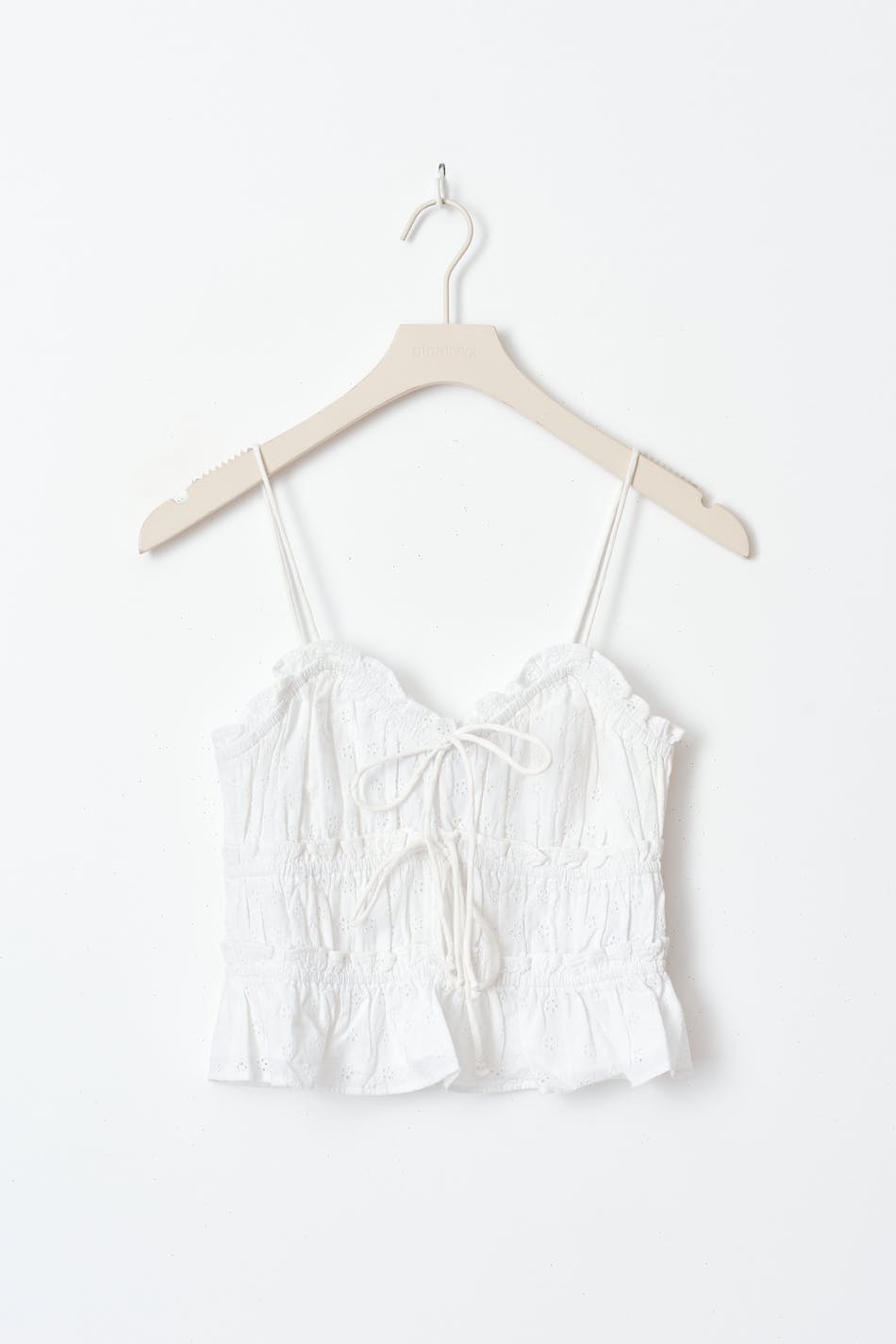 Gathered frill tie top