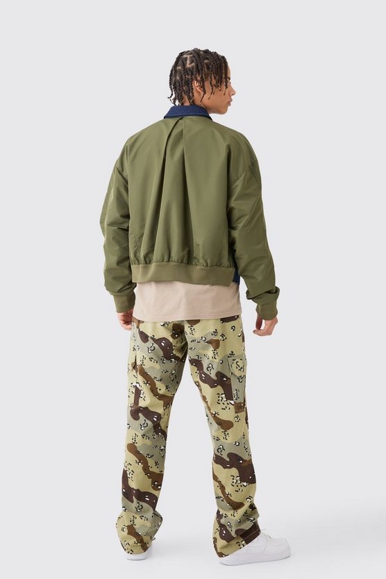 Kastige Nylon und Denim Jacke