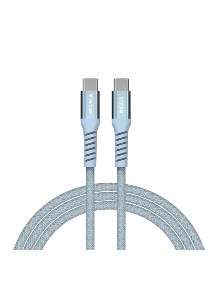 COFI 1453 Verbatim USB-C zu USB-C 1,2m Kabel 100W Schnellladen mit Magnet in Blau günstig kaufen 120 cm