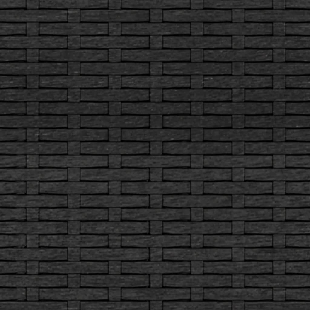 vidaXL Loungesofa Gartenhocker mit Kissen 4 Stk. Schwarz Poly Rattan, 4 Teile