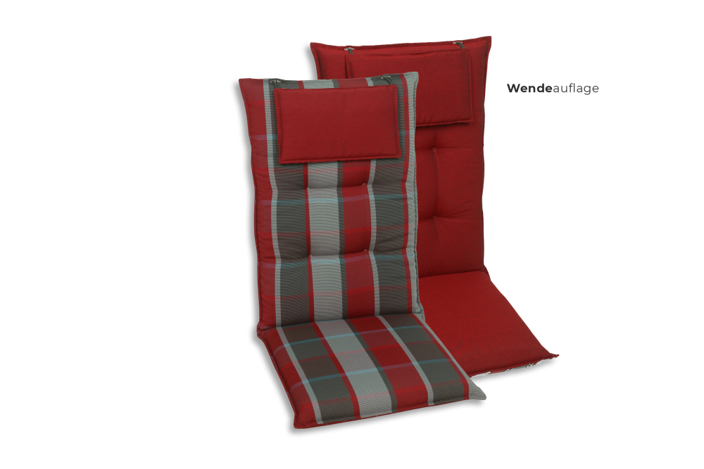 Sesselauflage hoch rot/grau