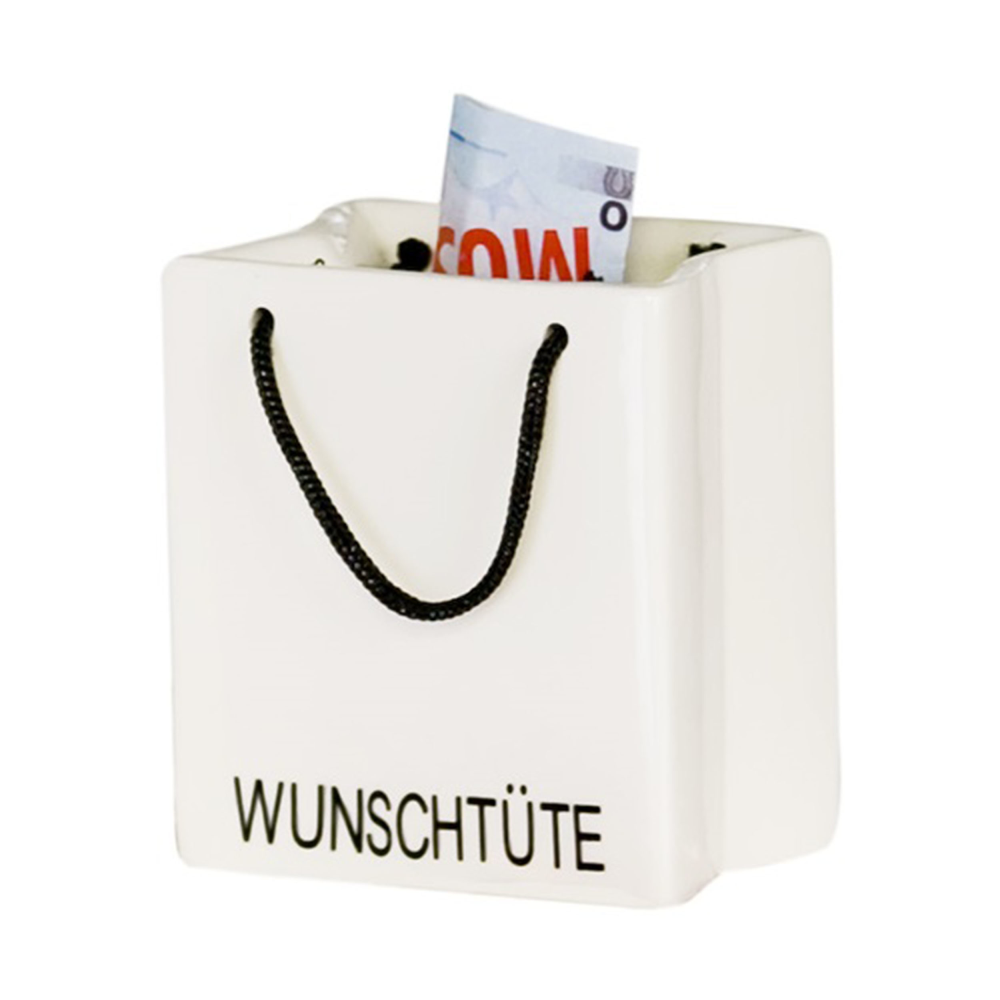Spardose Wunschtüte weiß