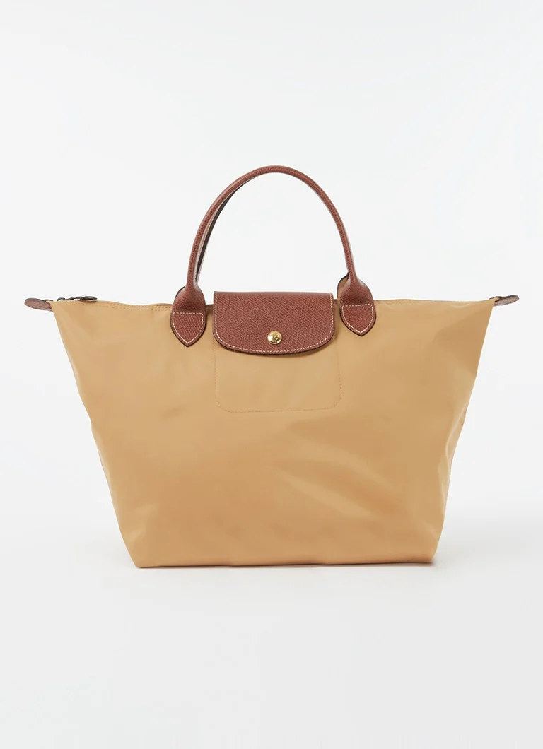 Τσάντα Longchamp Le Pliage Original M με δερμάτινες λεπτομέρειες