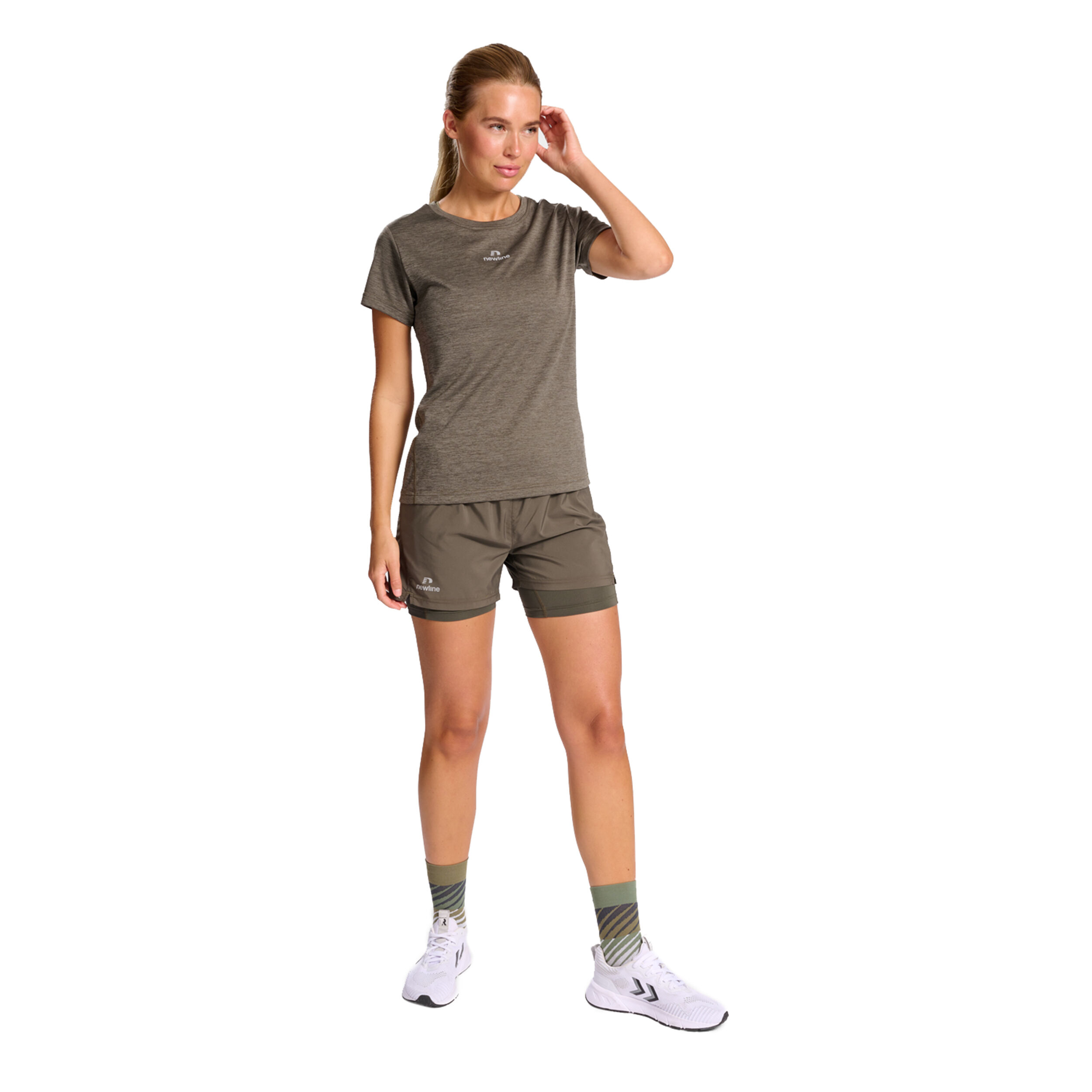 Pace Melange Laufshirt Damen - Beige
