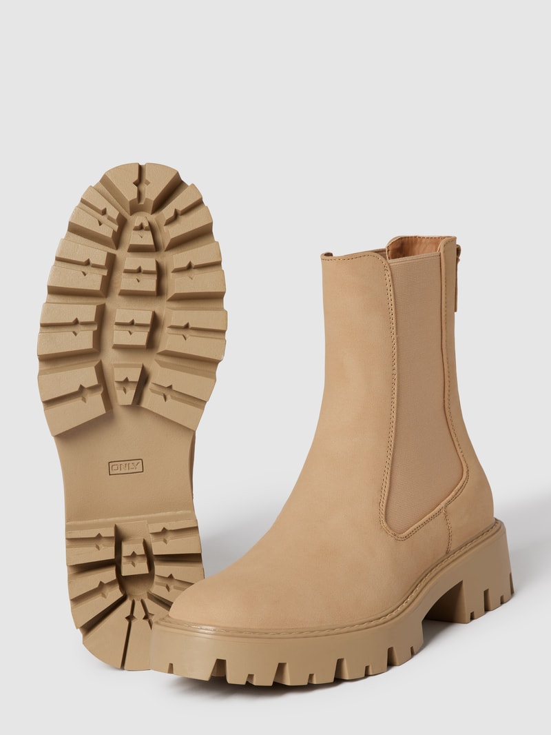Chelsea Boots mit Gummieinsatz Modell 'BETTY' in sand