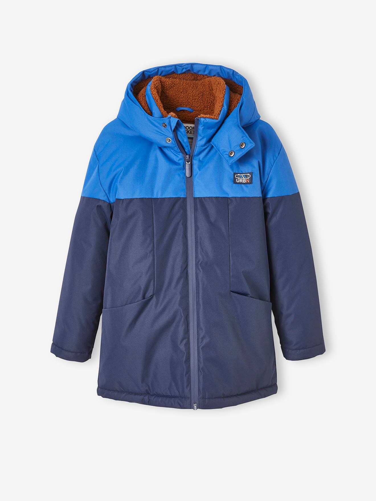 Parka technique à capuche garçon doublée fausse fourrure chaudron