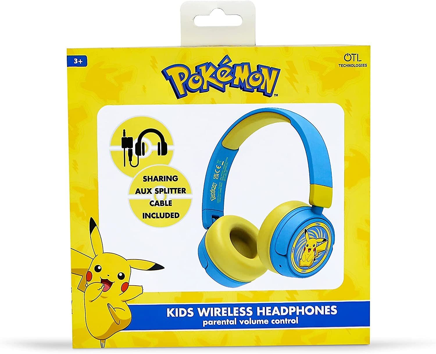 OTL Pokémon Pikachu Bluetooth Kinder Kopfhörer Bluetooth-Kopfhörer (Bluetooth, 3,5-mm-Audio-Sharing-Kabel im Lieferumfang enthalten)