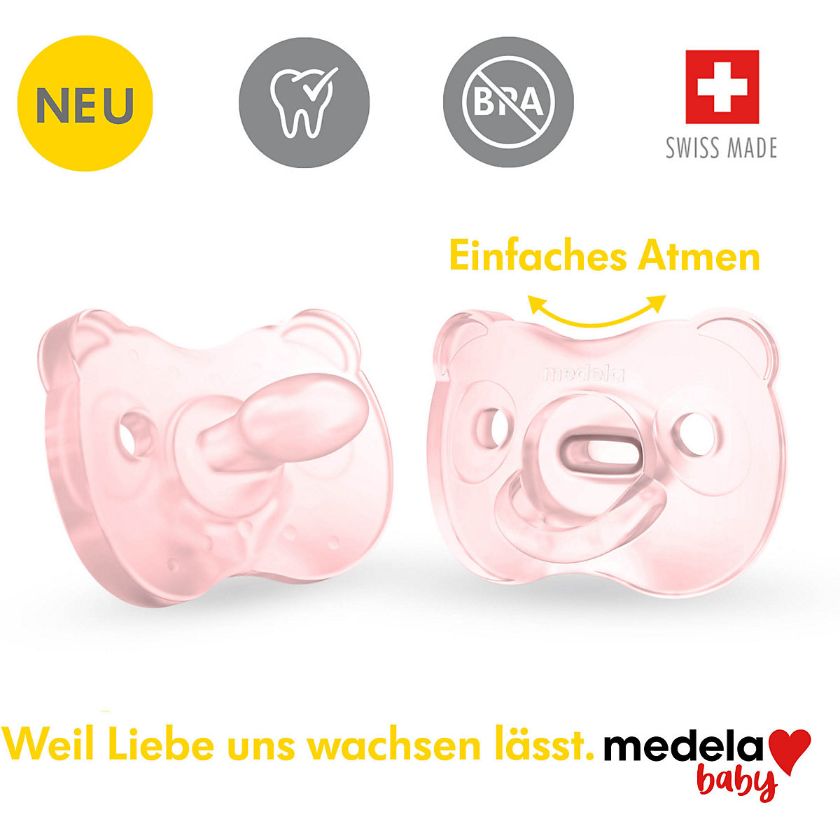 Schnuller Soft Silicone, Gr. 2, hellrosa, 2er Set